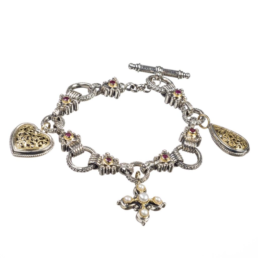 Charm Bracelets in 18k Gold and Silver 6150