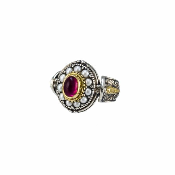 Oval Byzantine Ring 18k Yellow Gold in Sterling Silver 925