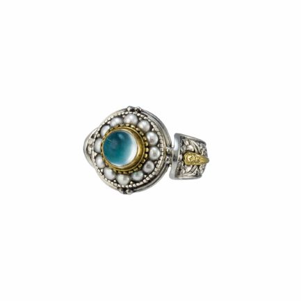 Round Byzantine Ring 18k Yellow Gold in Sterling Silver 925