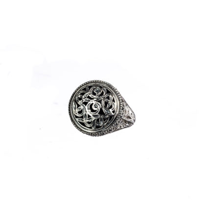 Flower Byzantine Round Ring for Women’s in Sterling Silver 925