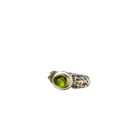 Byzantine Band Ring 18k Yellow Gold and Sterling Silver 925
