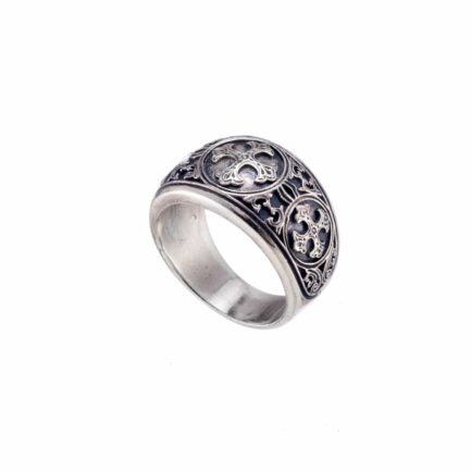 Maltese Triple Cross Band Ring in Sterling Silver 925