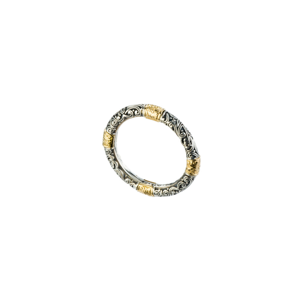 Band Ring 3mm in k18 Gold and Silver 925 20215-a