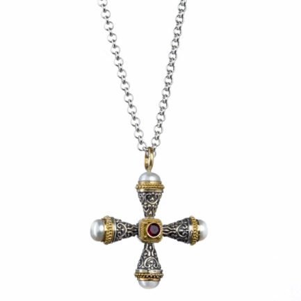 Cultured Pearl Cross necklace