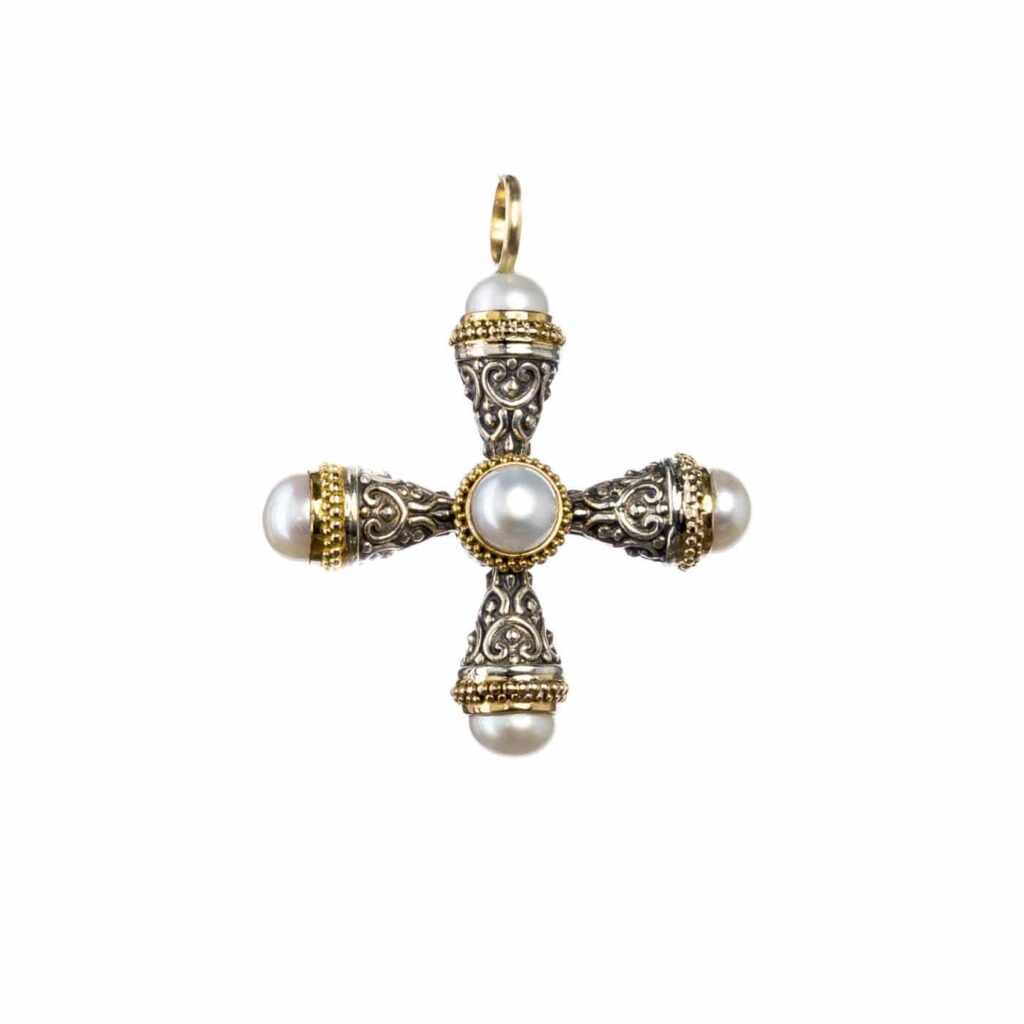 Cultured Pearl Cross pendant