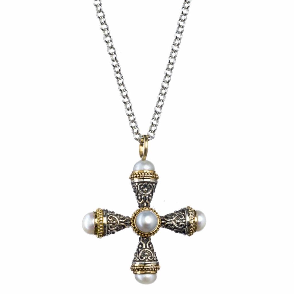 Cultured Pearl Cross pendant