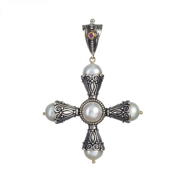 Pearls Cross Pendant