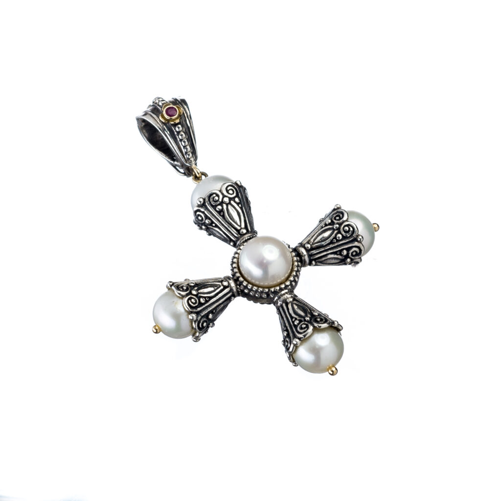 Pearls Cross Pendant