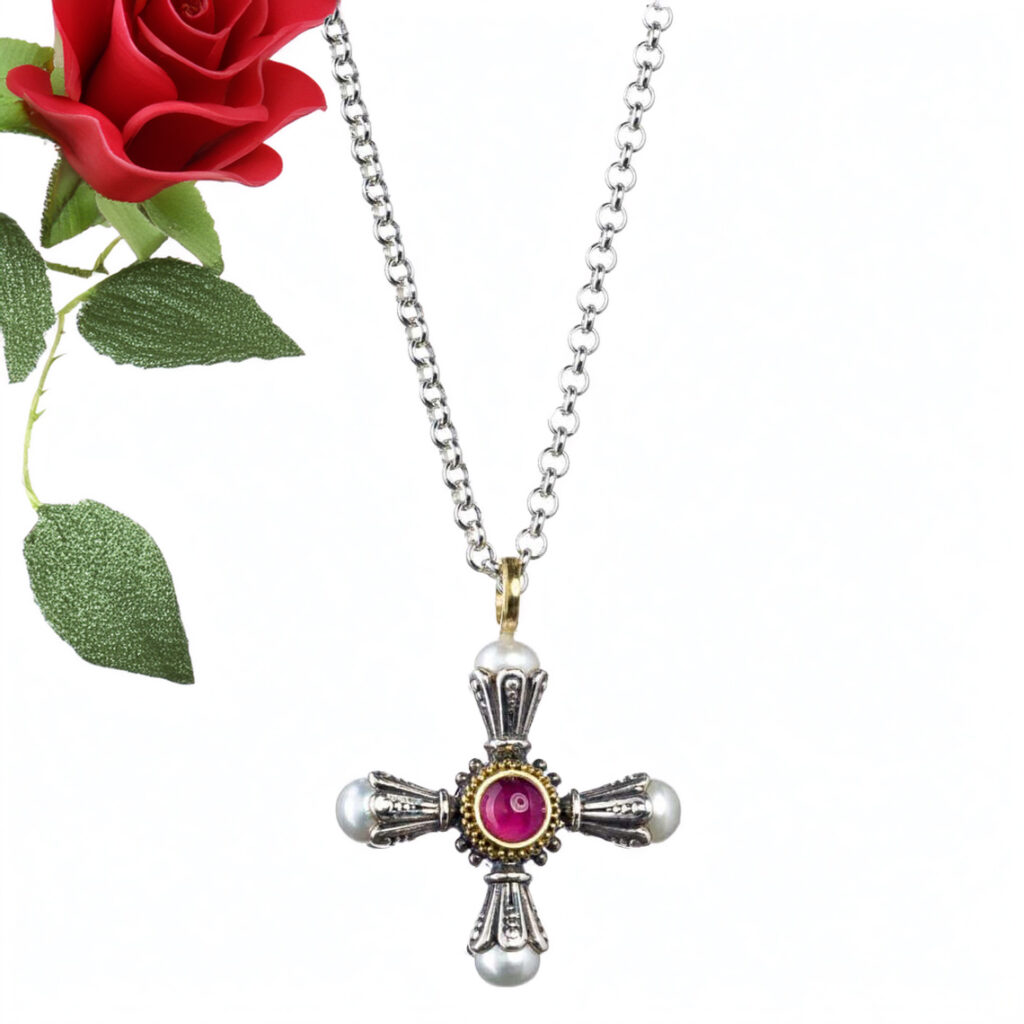 Pearls Cross Pendant