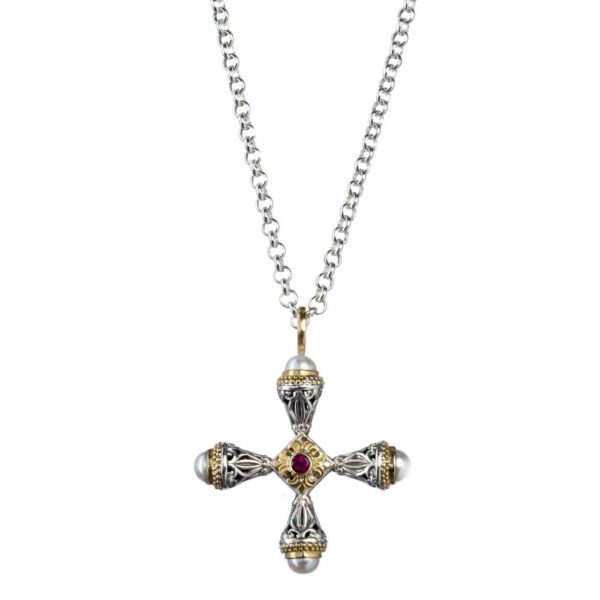 Pearls Cross Necklace
