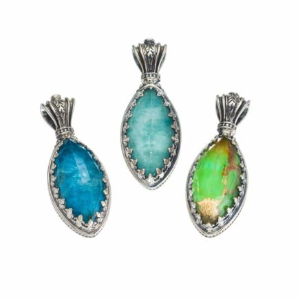 Navette Color Pendant in Sterling Silver 925
