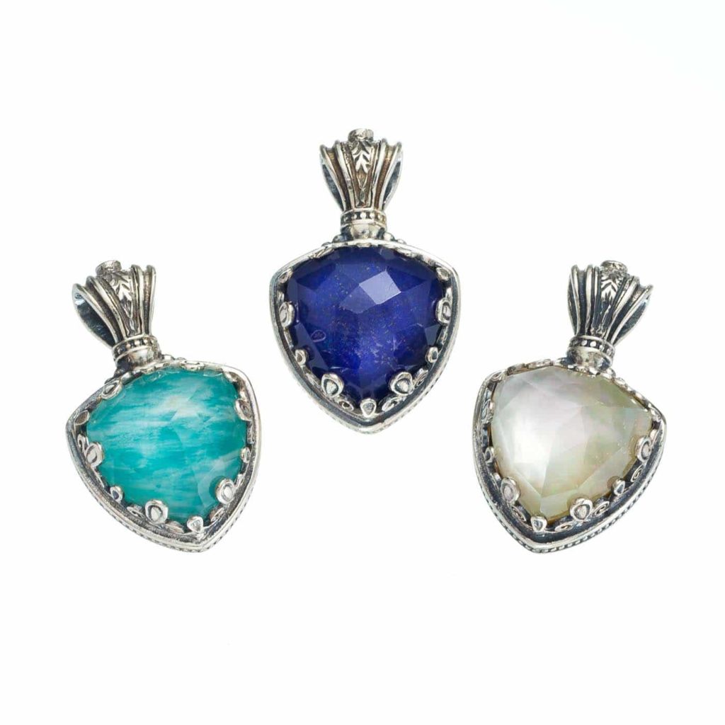 Triangle Color Pendant in Sterling Silver 925