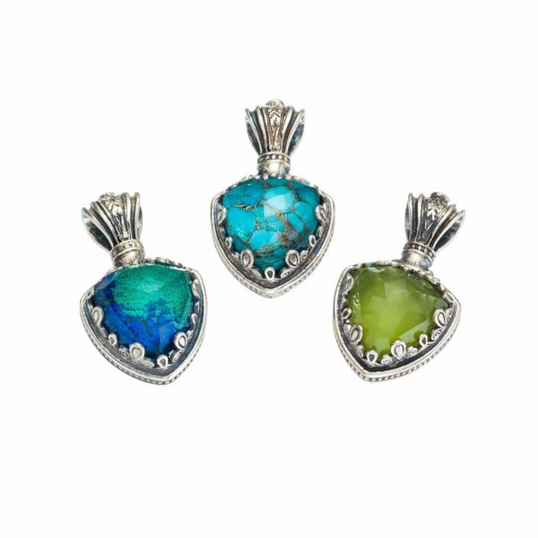 Triangle Color Pendant in Sterling Silver 925