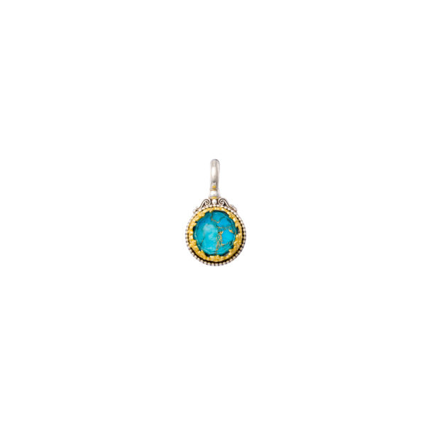 Round Pendant in Sterling Silver 925 with Gold plated parts