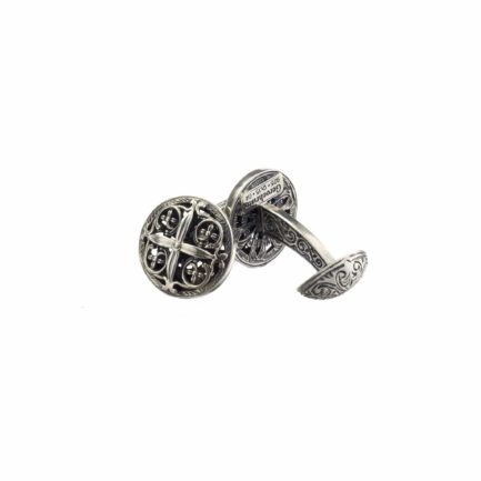 Byzantine Cross Cufflinks in Sterling Silver 925