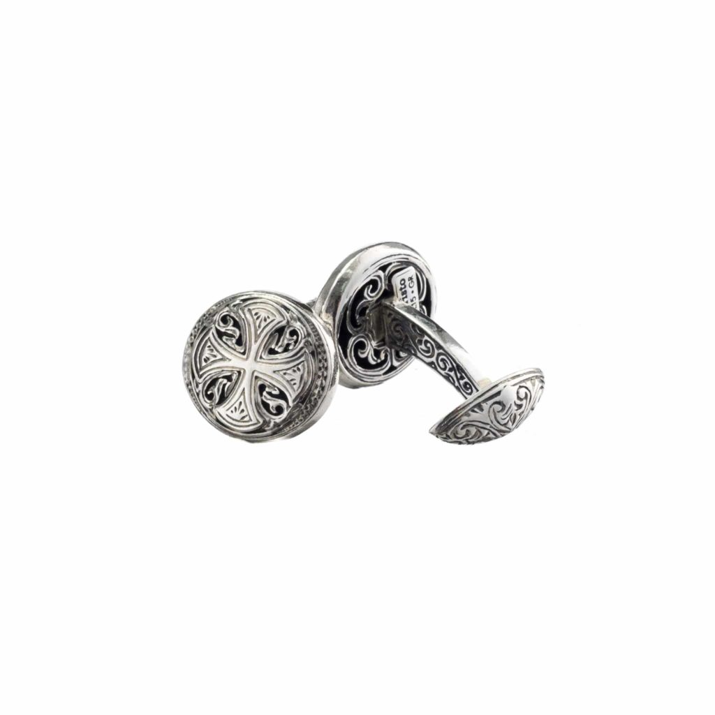 Maltese Cross Cufflinks in Sterling Silver 925