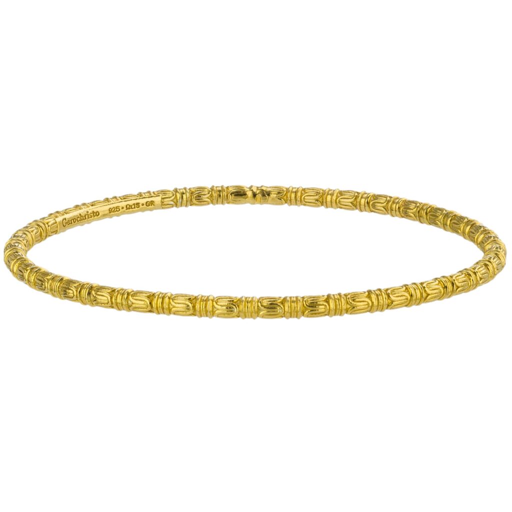 Bangle Bracelet 3mm in Gold plated Sterling Silver 6525