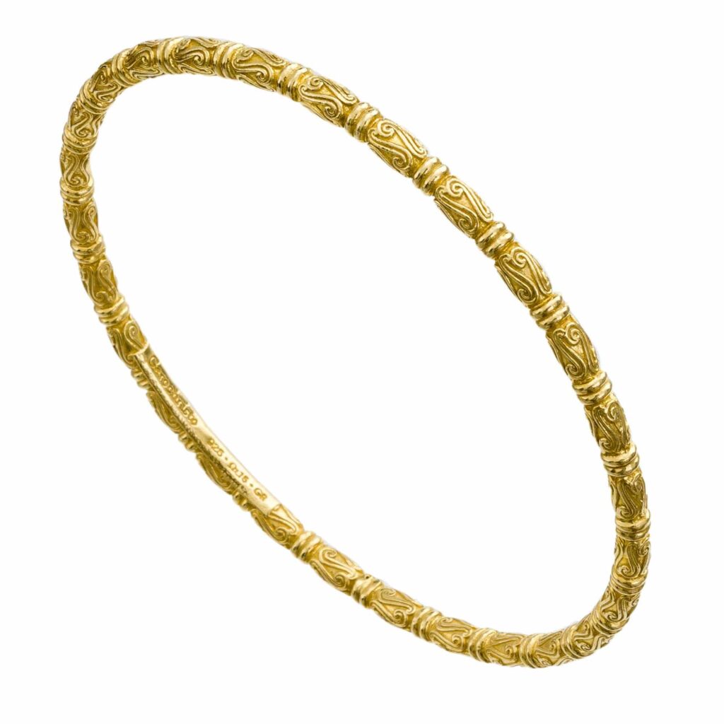 Bangle Bracelet in Gold plated Sterling Silver 6523GP