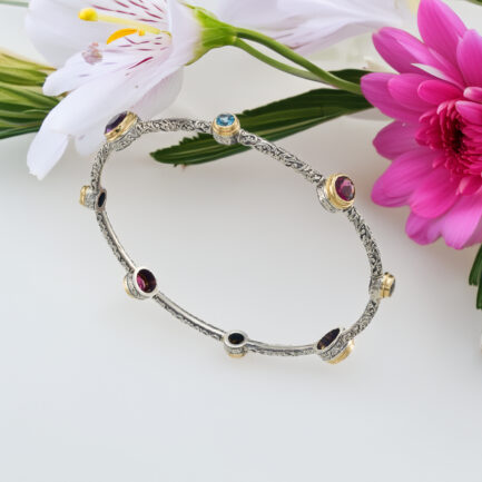 Bangle Bracelet in k18 Gold and Silver 6493