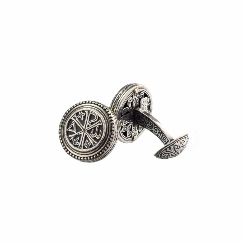 Chi Rho Byzantine Cufflinks in Silver 7008