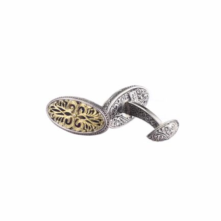 Filigree Byzantine Cufflinks 18k Gold and Silver 7127