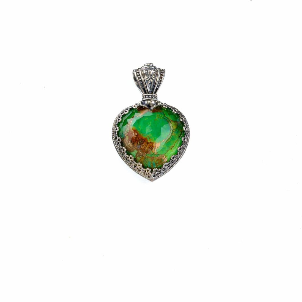 Heart Color Pendant in Silver 925 3268C Green-copper