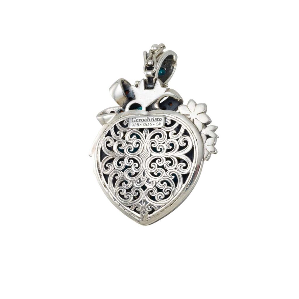 Heart Color Pendant in Sterling Silver 3404-back
