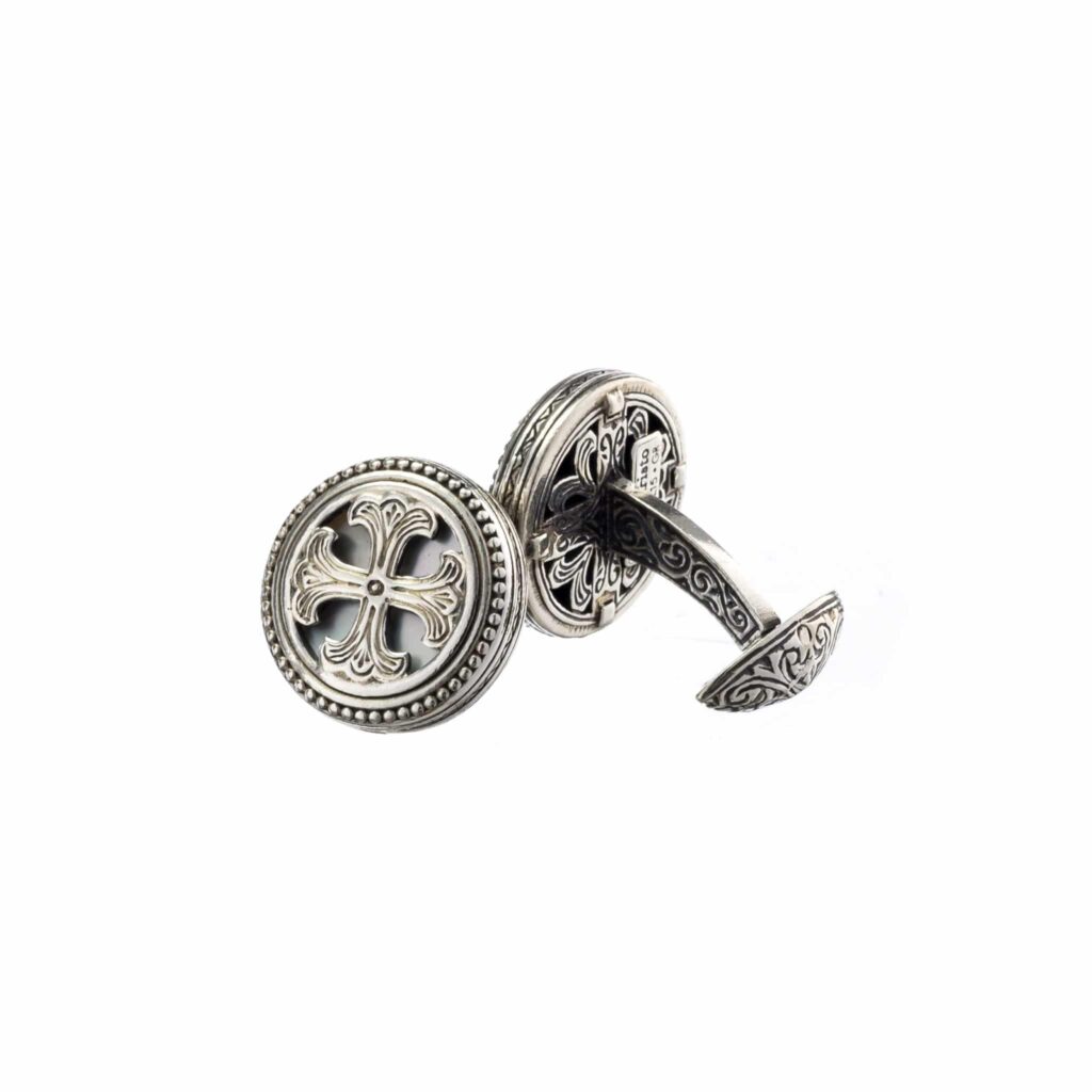 Mother of Pearls Byzantine Cross Cufflinks 7009