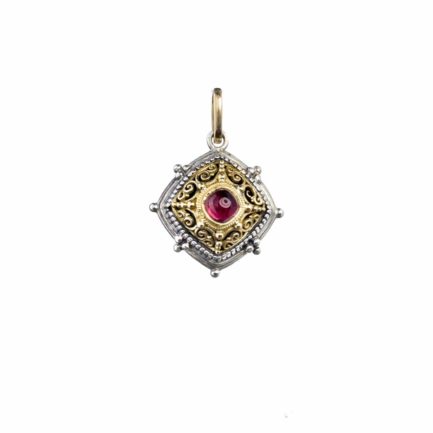 Byzantine Filigree Pendant for Women’s Yellow Gold k18 and Silver 925