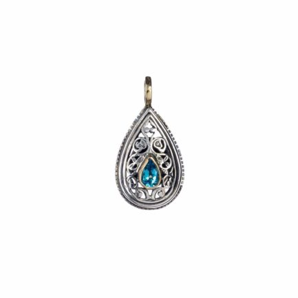 Tear Filigree Pendant for Women’s Yellow Gold k18 and Silver 925