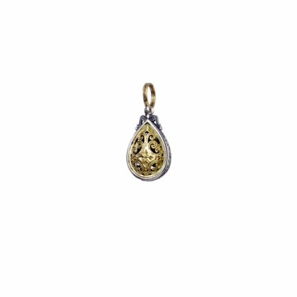 Tear Filigree Byzantine Pendant for Women’s Yellow Gold k18 and Silver 925