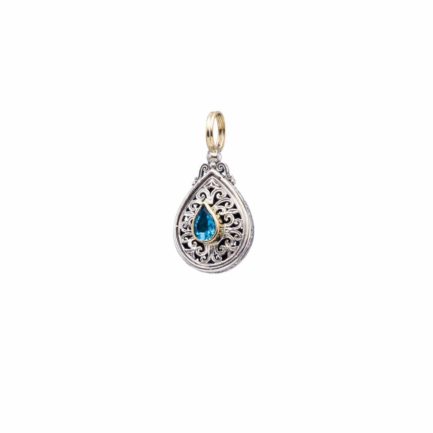Tear Filigree Pendant for Women’s Yellow Gold k18 and Silver 925