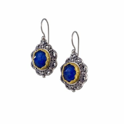 Colors Oval Earrings in Sterling Silver with Gold plated parts for Women’s