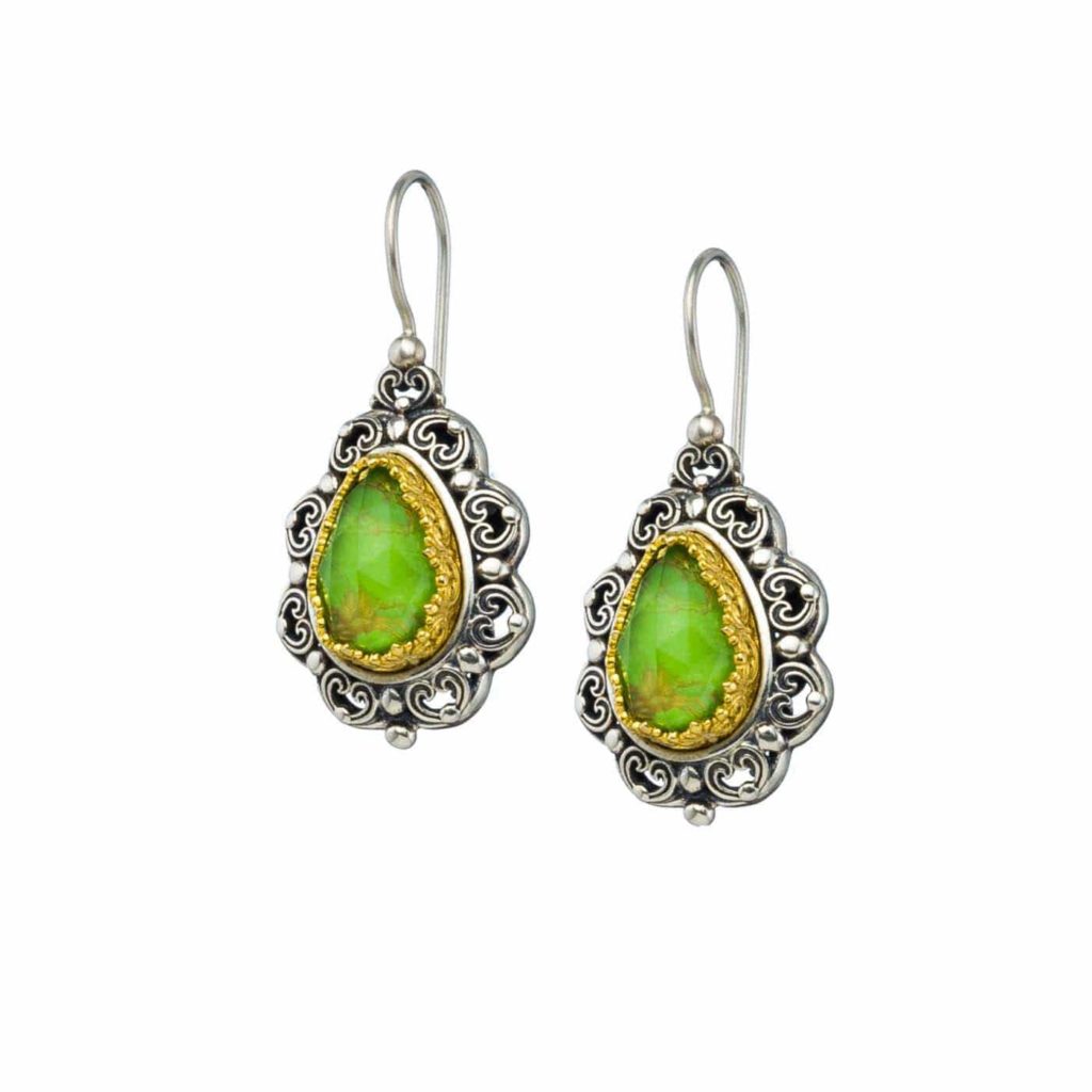Tear Colors Earrings in Sterling Silver with Gold plated parts for Women’s