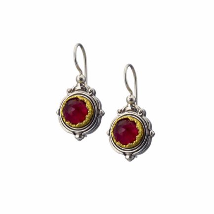 Colors Round Small Earrings Sterling Silver 925 with Gold plated parts for Women’s