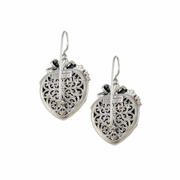 Heart Colors Earrings Beautiful Silver 925 with Gold plated parts