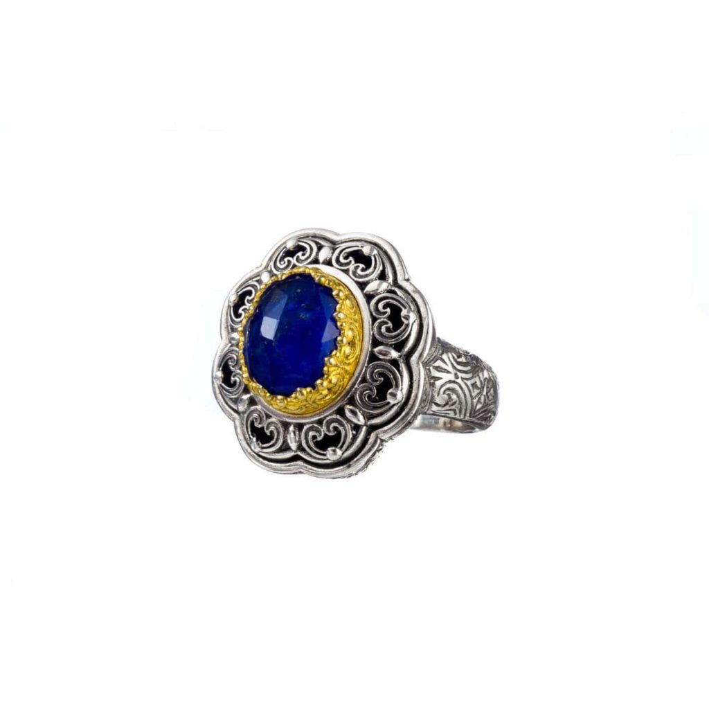 Round Color Ring Sterling Silver 925 with Gold Plated parts