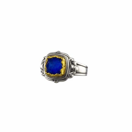 Square Color Ring Sterling Silver 925 with Gold Plated parts