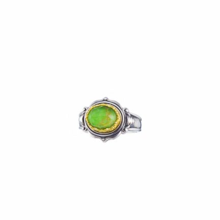 Round Color Ring Sterling Silver 925 with Gold Plated parts