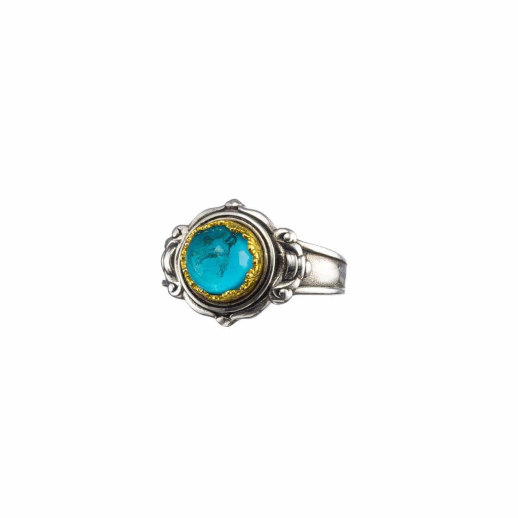 Round Color Ring Sterling Silver 925 with Gold Plated parts