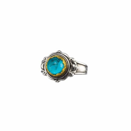 Round Color Ring Sterling Silver 925 with Gold Plated parts