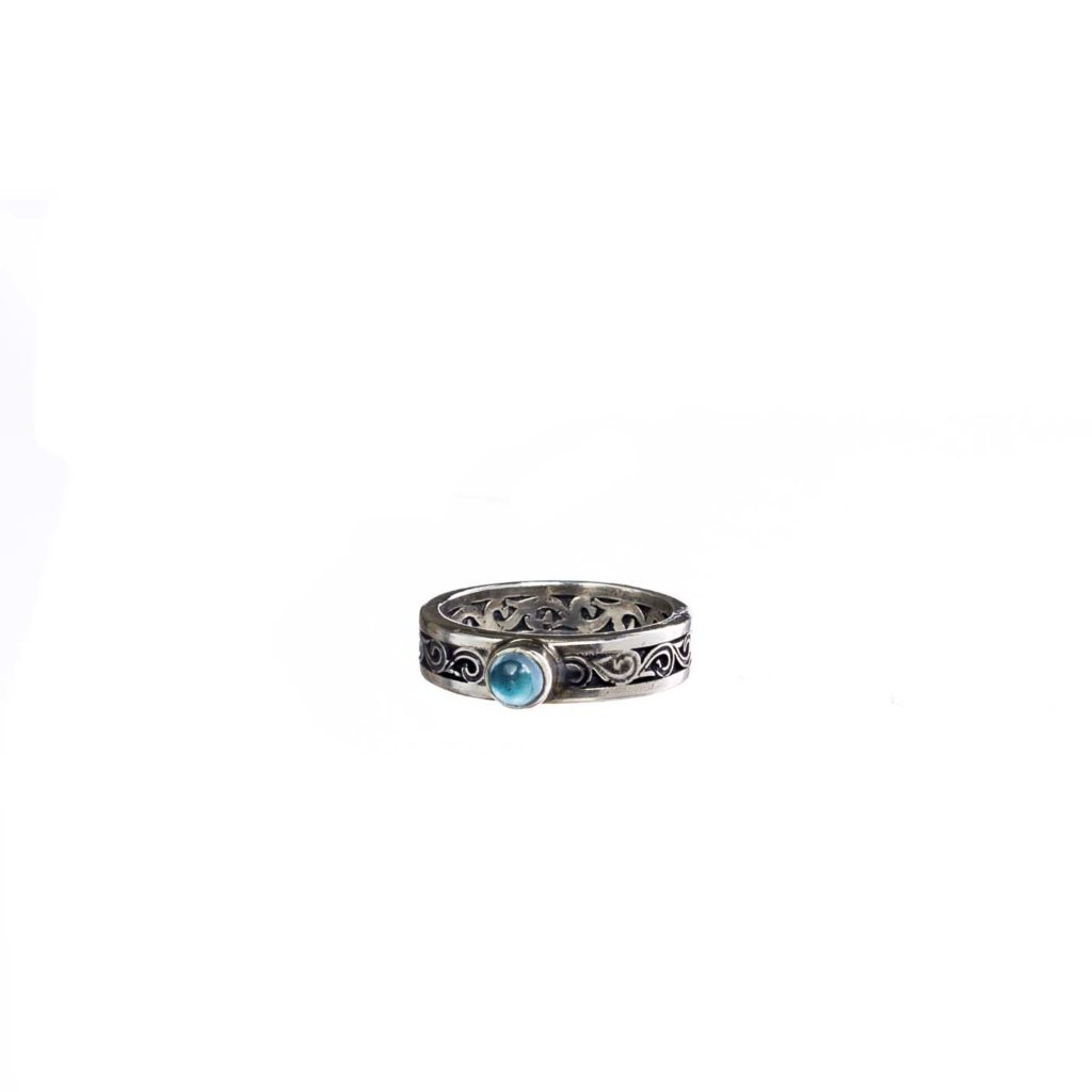 Byzantine Band Ring in Sterling Silver 925