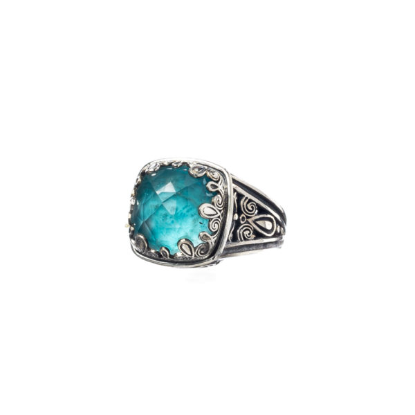 Color Square Ring in Sterling Silver 925