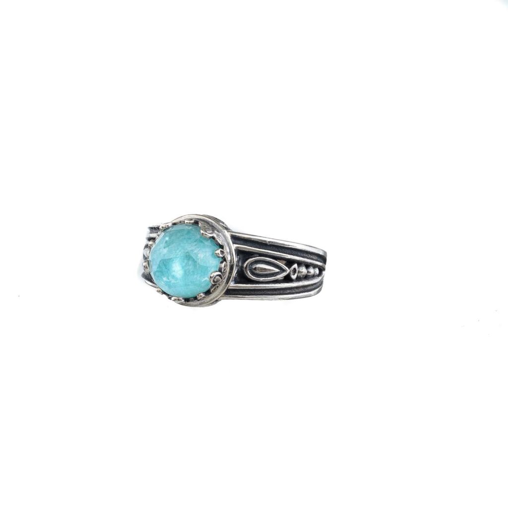 Color Round Ring in Sterling Silver 925