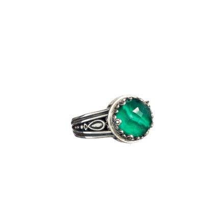 Color Round Ring in Sterling Silver 925