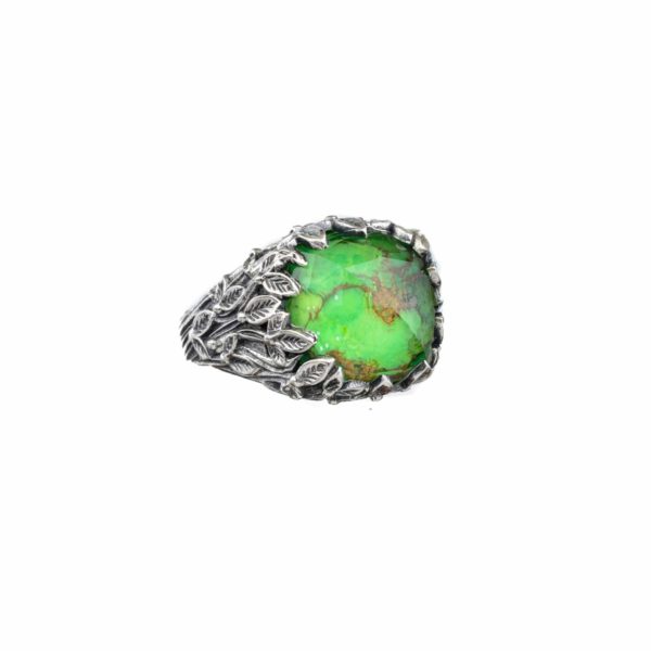 Cyclamen Ring Square Color in Sterling Silver 925