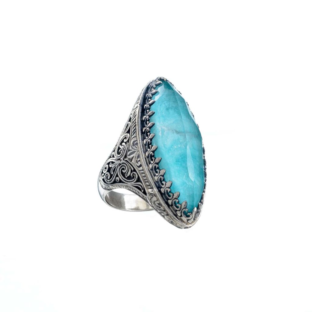 Color Navette Ring in Sterling Silver 925