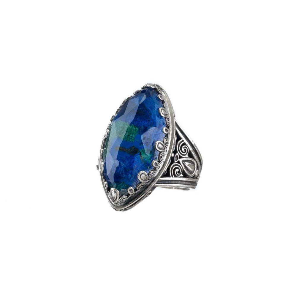 Color Navette Ring in Sterling Silver 925
