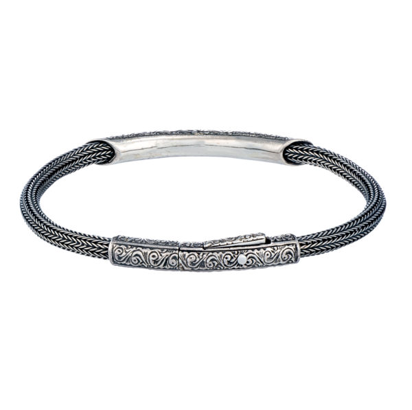 Men’s Bracelet Braided Handmade Chain 925 Sterling Silver