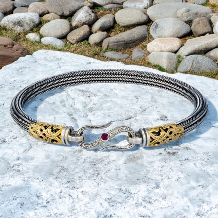 Braided Chain Bracelet in 925 silver and 18k Gold